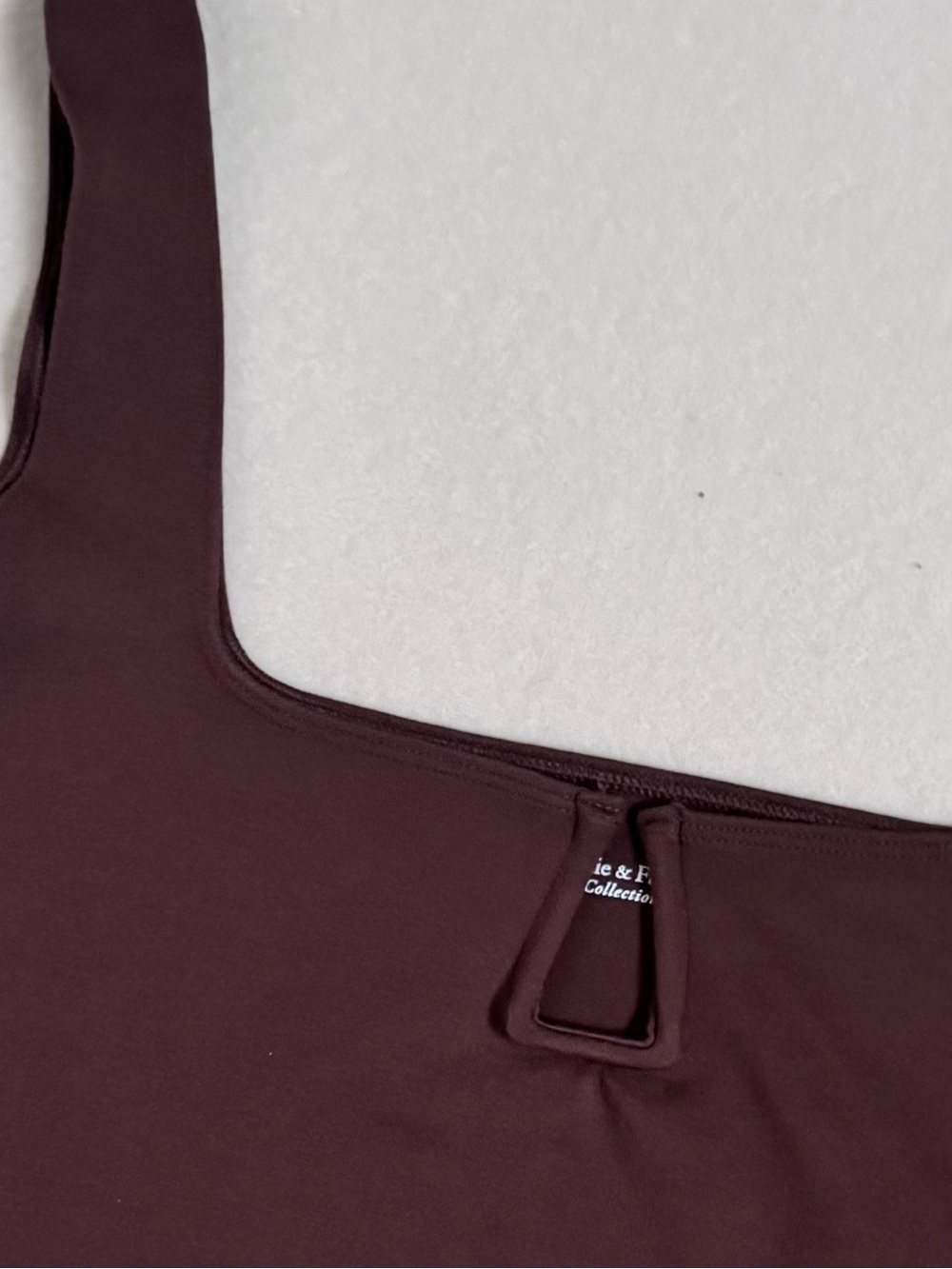 Abercrombie & Fitch Soft AF Square Neck Cutout Thong Bodysuit Deep Brown XL